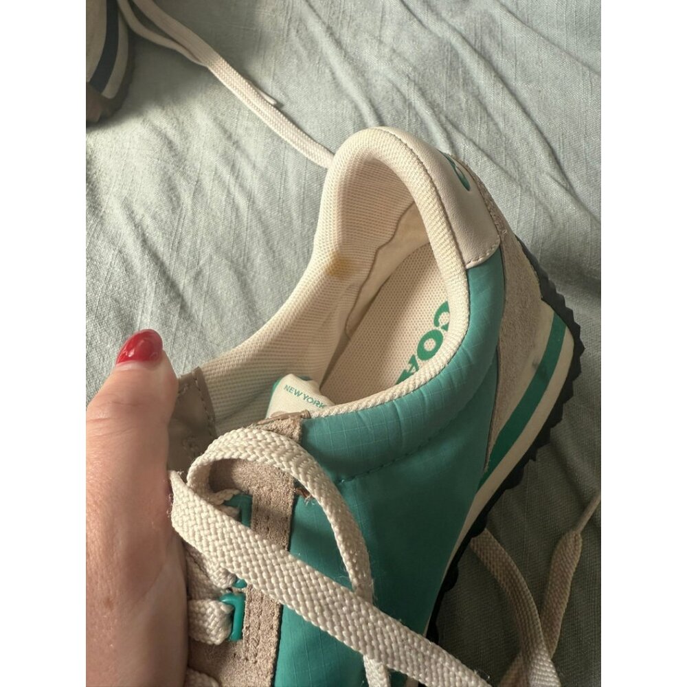 Coach Women's Sneakers in Teal and Beige - Picture 3 of 8